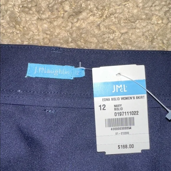 NWT J. McLaughlin Edna Navy Blue and White Skirt (12) - Picture 6 of 6
